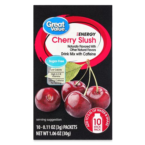 Great Value Energy Cherry Slush Drink Mix 011 Oz 10 Count