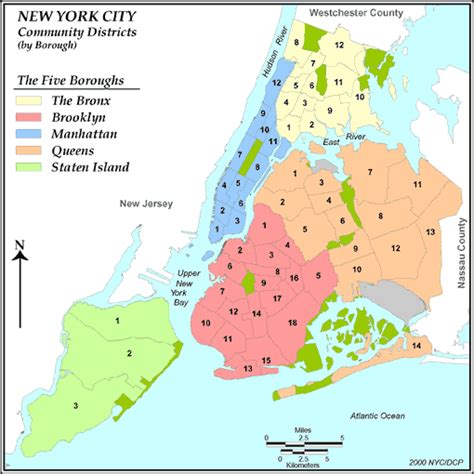 New York Community Districts Ranked By 2000 Population Density