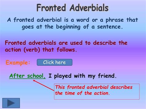 Fronted adverbials ks2 worksheets and powerpoint with examples and definition. KS1, KS2, SEN, IPC,literacy, grammar, fronted adverbials ...