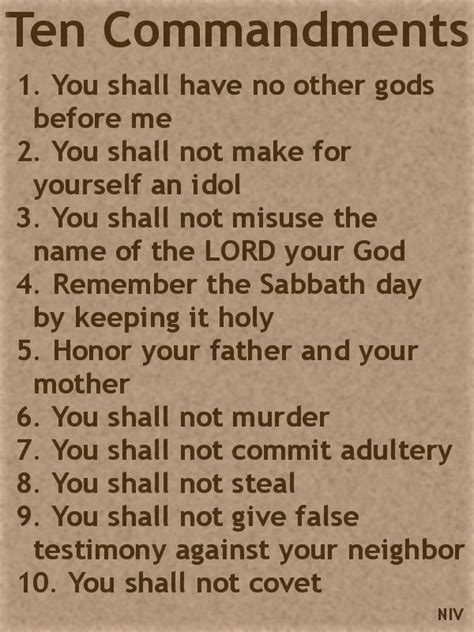 Ten Commandments New International Version Niv