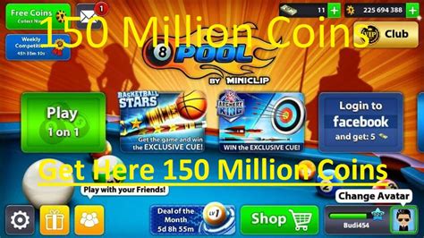 Every day different rewards links from 8 ball pool are posted through these links you can get free coins the value of the coins you receive varies from one account to another there are accounts that have high vip points he gets bonuses up to 8k other links. Get 8 Ball Pool 150 Million Coins Free