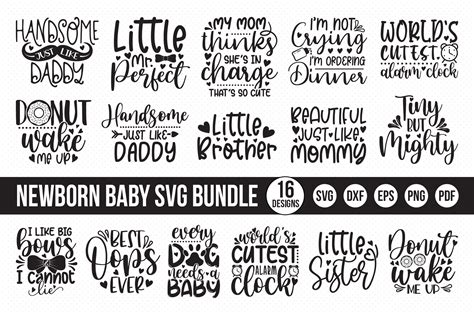 Newborn Baby Svg Bundle 16 Designs Graphic By Craftlabsvg · Creative