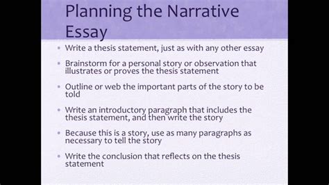 Writing A Narrative Essay Narrative Essay Writing A Thesis Statement