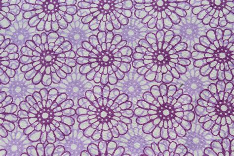 Purple And White Floral Print Fabric By The Yard Daisy Flower Etsy Sweden