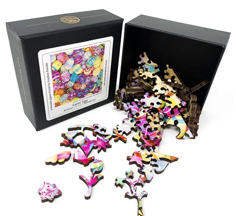 Wooden Jigsaw Puzzles For Adults Easter Eggs 60 Piece Mini Etsy