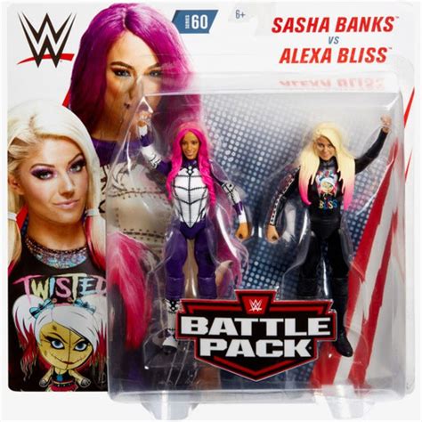 wwe wrestling battle pack series 60 alexa bliss sasha banks 6 action figure 2 pack mattel toys