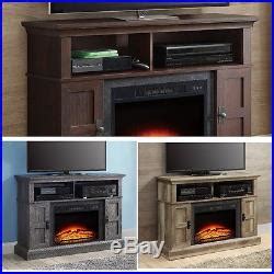 The white finish and gunmetal hardware will add a clean, sophisticated touch to your living space. Media Electric Fireplace TV stand 55 Heater Entertainment Center Console Remote | Fireplace ...
