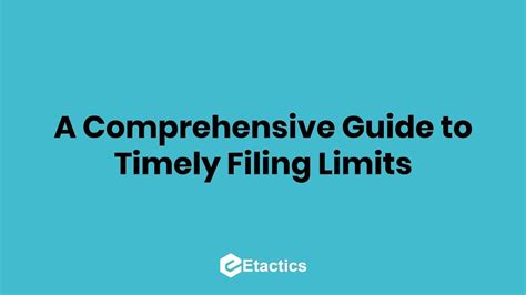 A Comprehensive Guide To Timely Filing Limits Youtube