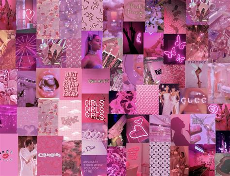 Hot Pink Y2k Aesthetic Digital Collage Kit 150 Pcs Etsy