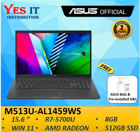 Asus Vivobook 15 Oled M513u Al1459ws 156 Fhd Laptop R7 5700u Amd