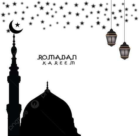 Gambar Reka Bentuk Ucapan Islam Ramadan Kareem Dengan Masjid Cantik
