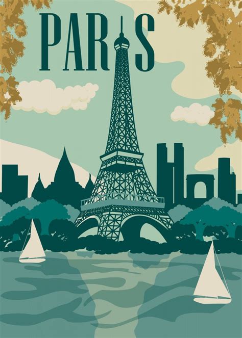 Paris Metal Poster Print Long Shot Displate In 2021 Paris Poster Vintage Paris Poster