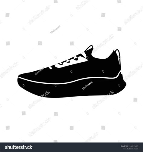 Running Shoes Silhouette Black White Icon Stock Vector Royalty Free