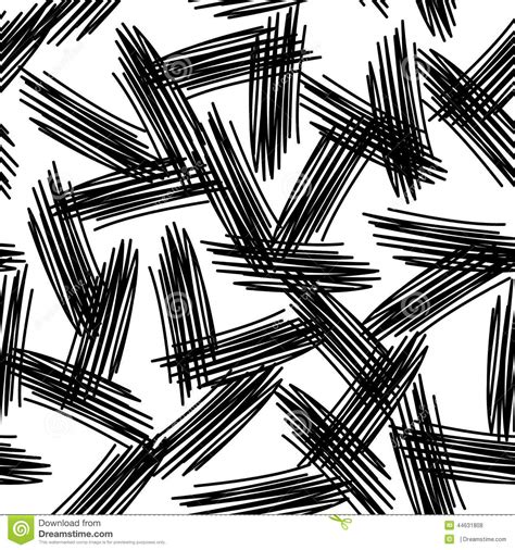 Abstract Grunge Painted Texture Seamless Pattern Black Lines On A