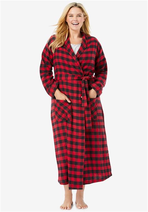 Long Flannel Robe Woman Within