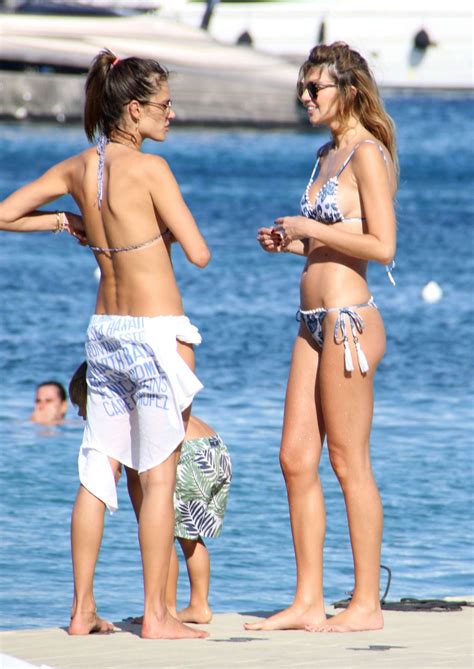 Alessandra Ambrosio Bikini Candids Beach In Ibiza July Celebmafia