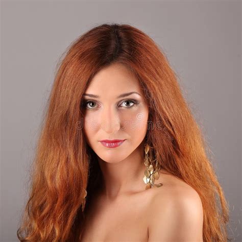 Red Haired Girl With Flying Hair Plastic Surgery Beauty Medicine