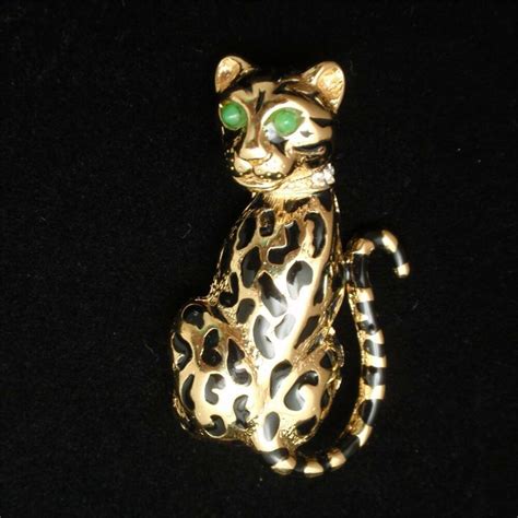 Jaguar Big Spotted Cat Brooch Pin Vintage Dorlan Ebay