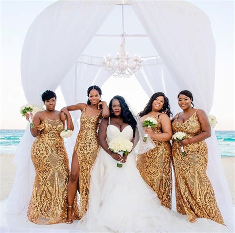 Black Wedding Moment Of The Day These Bridesmaids Are Gold Goddesses