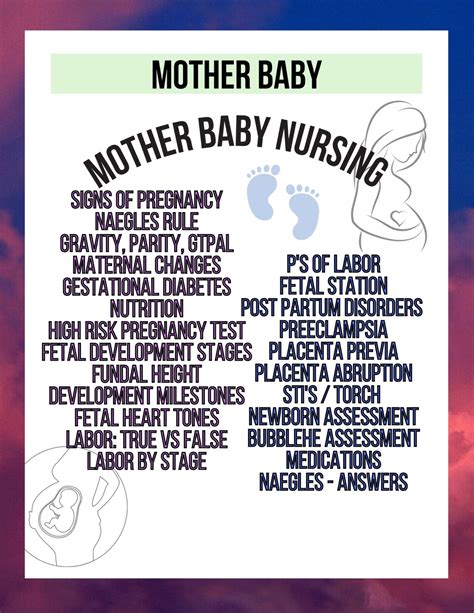 Maternal Newborn Nursing Cheat Sheet And Study Guide Hesi Etsy