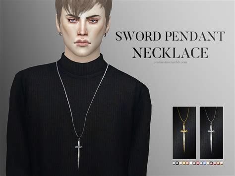 Sims 4 Ccs The Best Sword Pendant Necklace By Pralinesims