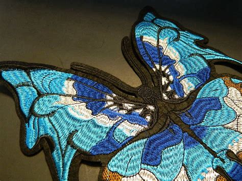 Very Large Blue Tones Butterfly Embroidery Patch Multi Color Etsy
