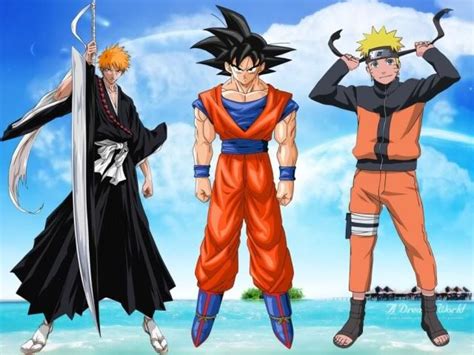 Naruto And Goku And Ichigo Anime Drawings Art