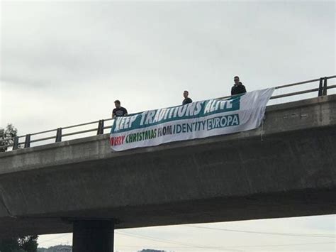 White Supremacists Hang Banners At Visible Locations To Promote