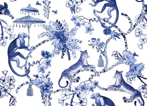 Chinoiserie Art Chinoiserie Whimsy Seamless Etsy In 2020