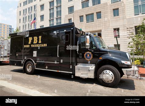 Fbi Bomb Technician Van At Fbi Field Office Washington Dc Usa Stock