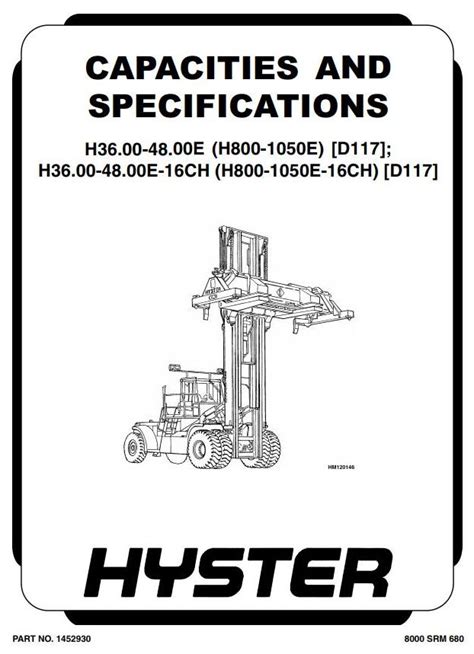 Hyster H3600e H4000e H4400e H4800e Forklift Truck D117 Serie
