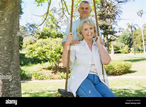 Happy Mature Couple At Park Stock Photo Alamy