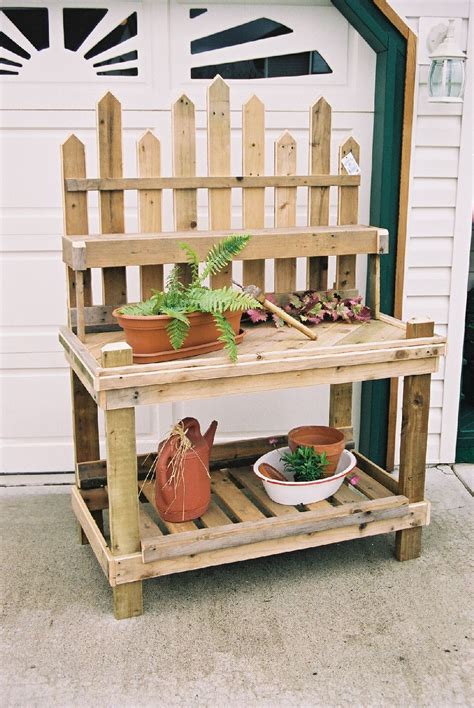 Another Custom Potting Table Made From Old Pallets Outdoor Potting