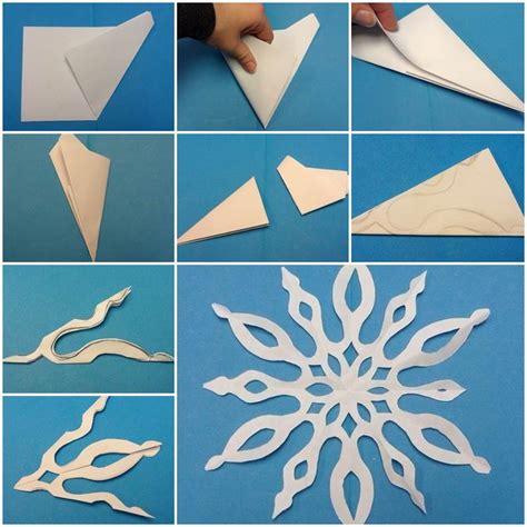 Learn how to make your own paper snowflakes with today! DIY Easy Paper Cut Snowflake | iCreativeIdeas.com
