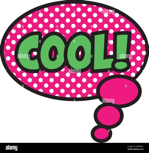 Speech Bubble With Expresion Word Cool Pop Art Flat Style Vector