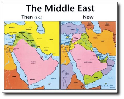 Middle East Then And Now Laminated Map Church Partner