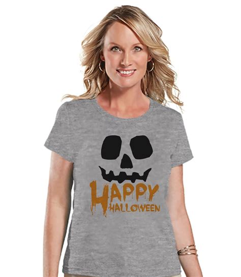 Happy Halloween Shirt Adult Halloween Costumes Pumpkin Shirt Womens Costume Tshirt