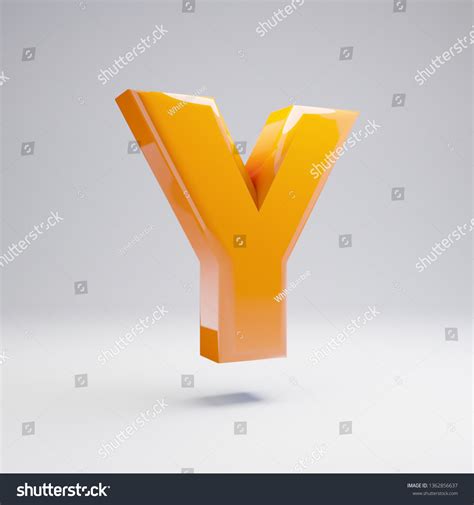 Volumetric Glossy Hot Orange Uppercase Letter Stock Illustration