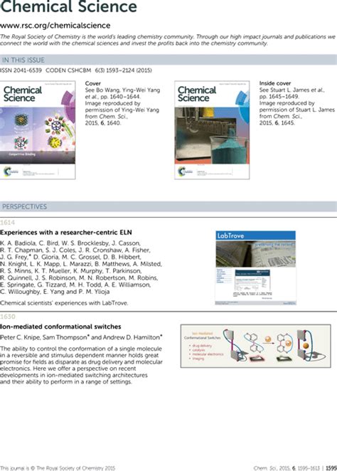 Contents List Chemical Science Rsc Publishing