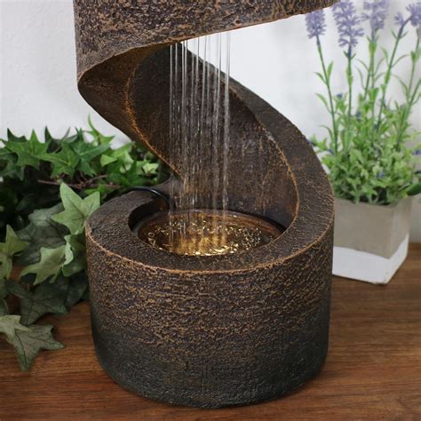 Sunnydaze Winding Showers Tabletop Water Fountain With Led Light 13