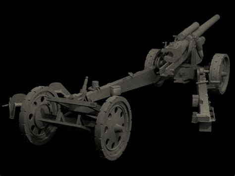 German Field Artillery 3d Model 3dsmax Files Free Download Cadnav
