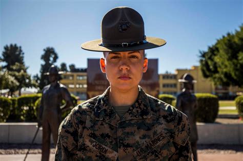 first female marine drill instructors graduate from an integrated course at san diego recruit depot