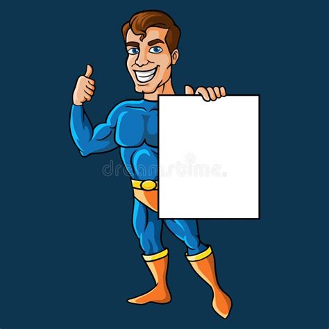 Superhero Holding Blank Sign Stock Illustrations 52 Superhero Holding