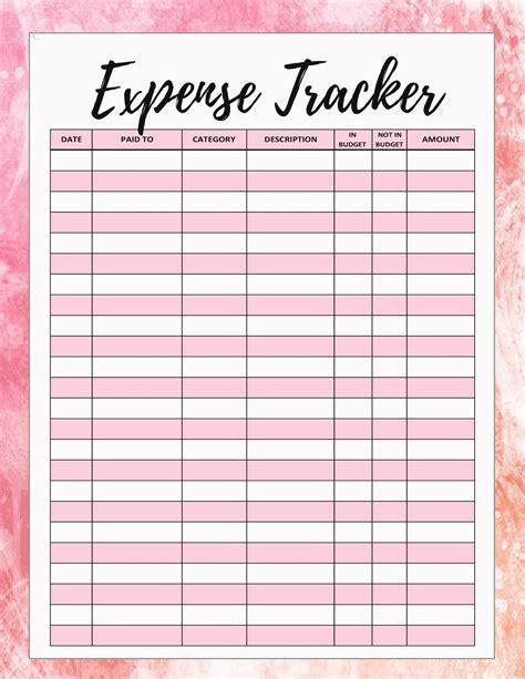 Freebie Friday Printable Spending Or Expense Tracker Planners