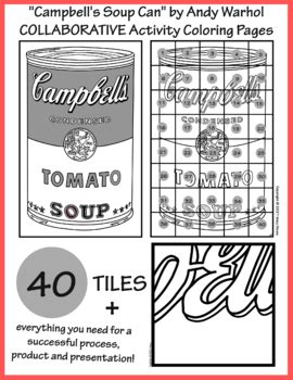 Campbell S Soup Can By Andy Warhol COLLABORATIVE Activity Coloring Pages