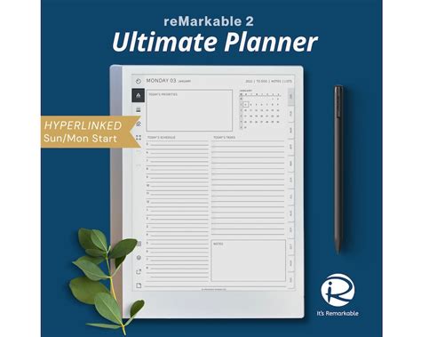 Remarkable 2 Planner Template Etsy