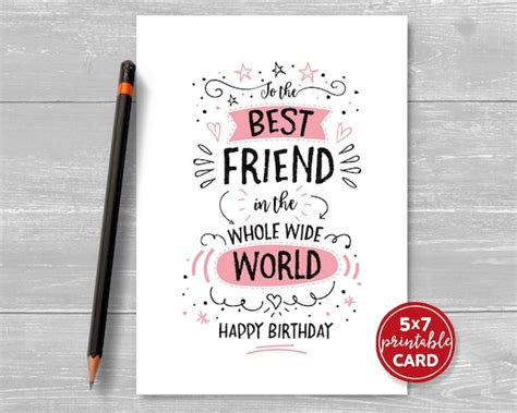 Best Friend Birthday Cards Printable Printable Templates Free