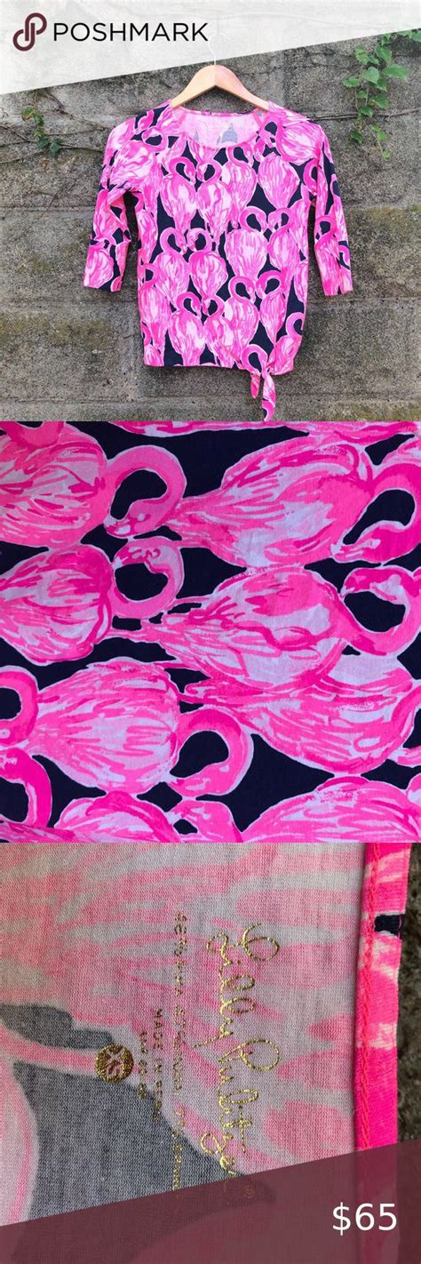 Lilly Pulitzer Robyn High Tide Via Amor Top Xs Pink Short Sleeve Tops