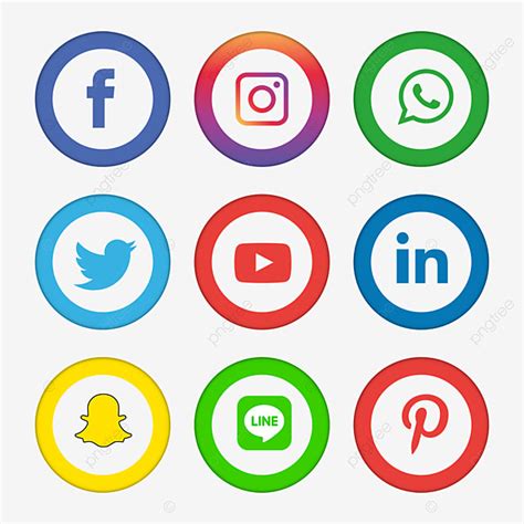 Social Media Icons Set Logo Vector Illustrator Template Download On Pngtree