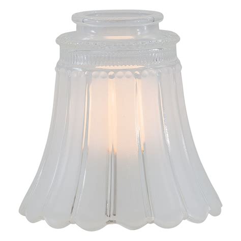 2 14 Frosted Glass Shade With Clear Accents Replacement Glass Shades